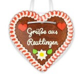 Grüße aus Reutlingen - Gingerbread Heart 12cm