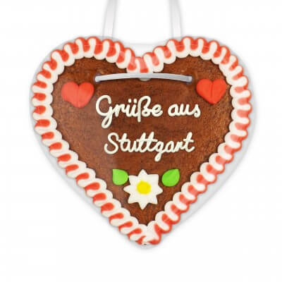 Grüße aus Stuttgart - Lebkuchenherzen 12cm