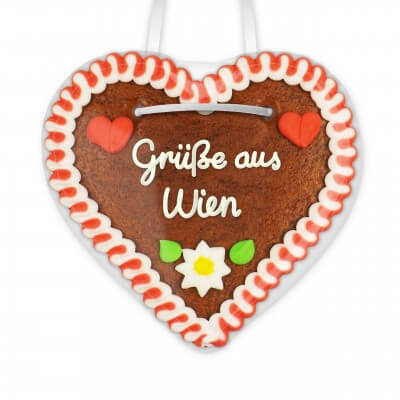 Grüße aus Wien - Lebkuchenherzen 12cm