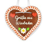 Grüße aus Wiesbaden - Gingerbread Heart 12cm
