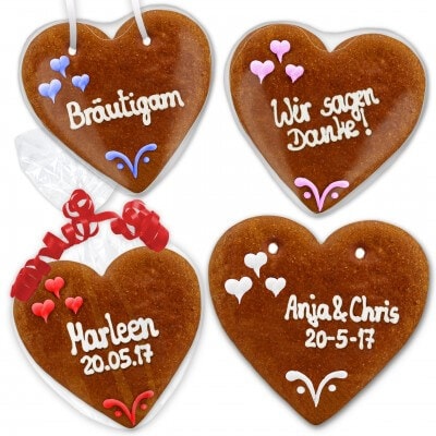 Save The Date Invitation Set Benjamin gingerbread heart 16cm