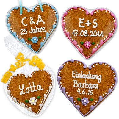 Wedding invitation set, gingerbread heart Felizitas 16cm