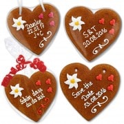 Wedding invitation gingerbread heart Johanna 16cm