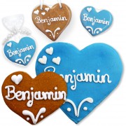 Gingerbread heart Benjamin wedding table card 8cm or 12cm