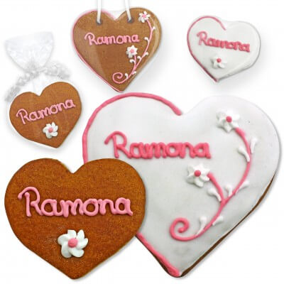 Ramona Tischkarte Lebkuchenherz 8cm oder 12cm