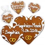 Lebkuchenherz Tischkarte Sophia 8cm oder 12cm