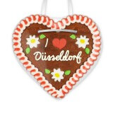 I love Düsseldorf - Gingerbread Heart 12cm