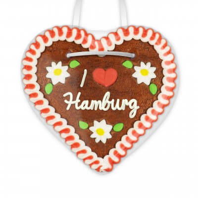 I love Hamburg - Lebkuchenherzen 12cm