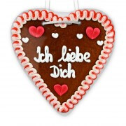 Gingerbread Heart "Ich liebe dich" (I Love You in German)
