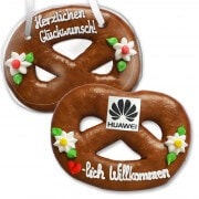 Brezel aus Lebkuchen, 28cm - optional mit Logo