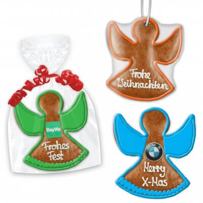 Angel made of gingerbread optional with Logo, 20cm