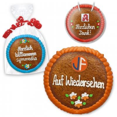 Lebkuchen in runder Form 20cm - optional mit Logo