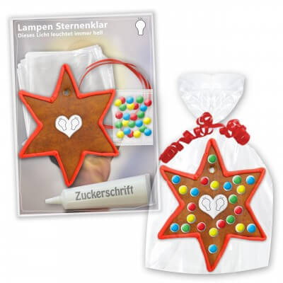 Individual crafting Kits - gingerbread star with border, red