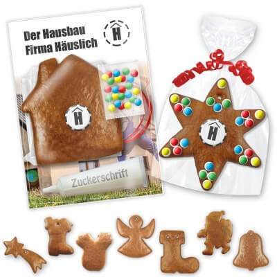 Individual gingerbread do-it-yourself kits - Various Christmas shapes