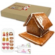 Gingerbread house L to make yourself with accessories - in printed advertising cardboard