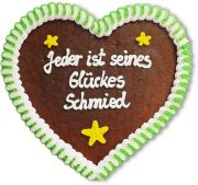 Jeder ist seines Glückes Schmied - Gingerbread Heart 23cm