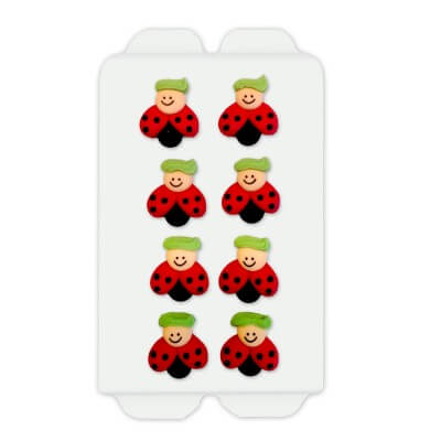 Sugar decoration ladybug, 8 pieces