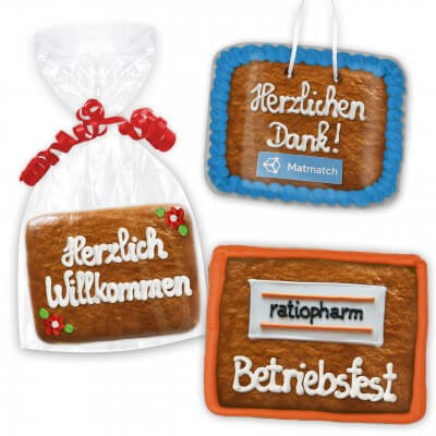 Gingerbread rectangle 13x10cm - optional with logo
