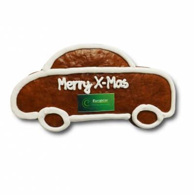 Gingerbread-car individual, ca. 18cm - optional with logo
