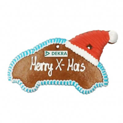 Gingerbread Car with Christmas decoration, optionally with logo, 20cm