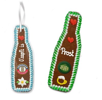 Gingerbread Beer Bottle, 22cm - optional with Logo