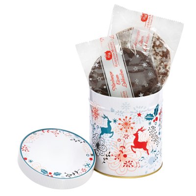 Christmas tin Rudolf Reindeer - printed with logo
