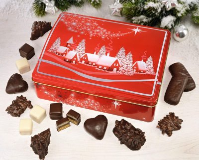Weihnachtliche Dorfidylle Schatulle