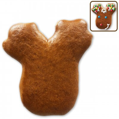 Gingerbread moose head blank for decorating yourself, 10cm