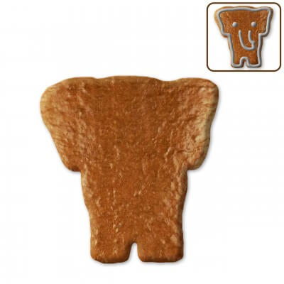 Gingerbread elephant head blank, 12 cm