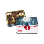 Gingerbread gift tin printed with logo