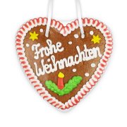 Lebkuchenherz weihnachtlich mit Frohe Weihnachten Spruch