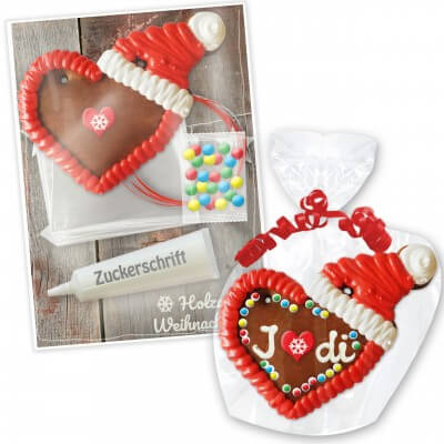 Individual gingerbread hearts with cap crafting kits
