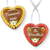 Lebkuchen Herz personalisiert mit Wunschtext 14cm