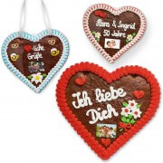 Heartshaped gingerbread with text and photo 24cm