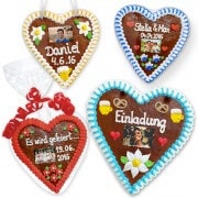 Gingerbread heart 21cm with individual text and photo