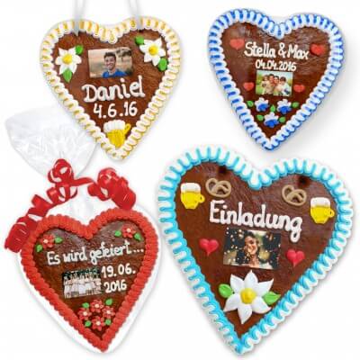 Lebkuchenherz 21cm mit individuellem Text und Foto