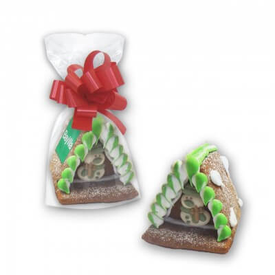 Mini Lebkuchen Hexenhaus mit Logo - Extra Small