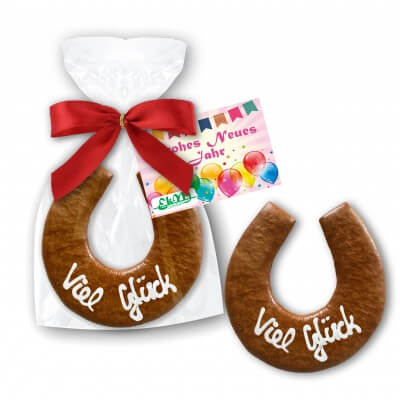 Gingerbread Horseshoes, 17cm with printed card