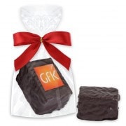 Gingerbread confectionery cube with logo - single packed