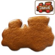 Lebkuchen Rohling Zug 12 cm mit Gestaltungsbeispiel