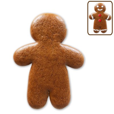 Gingerbread man blank, 15 cm, with design example