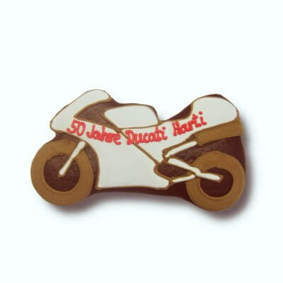Gingerbread motorcycle individual, 30cm - optional with logo