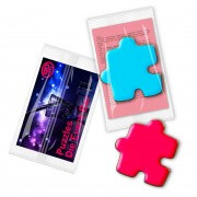 Gingerbread puzzle coloured, with promotional card in flowpack