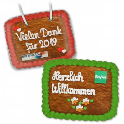 Lebkuchen - Platte ca. 20x15cm - optional mit Logo