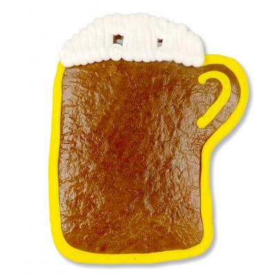 Gingerbread blank with border - beer mug 18cm - yellow