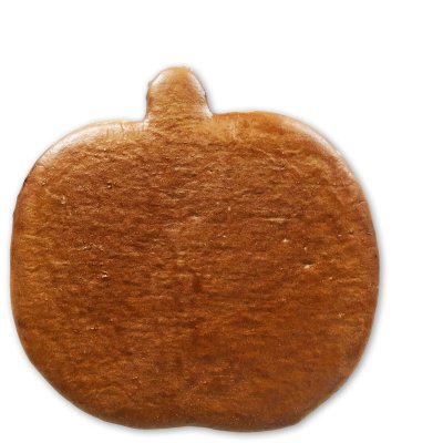 Pumpkin-shaped gingerbread blank, 20 cm, with design example