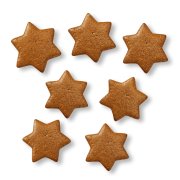 Ansicht von oben von mehreren Lebkuchen-Sternen
