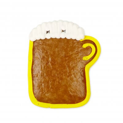 Lebkuchen Rohlinge - Bierkrug 12cm - Rand: Gelb