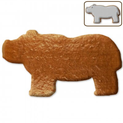 Gingerbread blank hippopotamus, 12cm