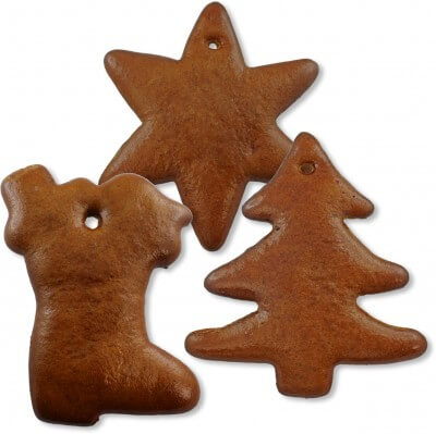 gingerbred set, 5 pieces of star, tree and shoe